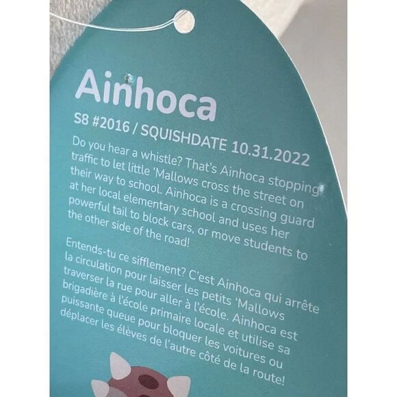 Squishmallows 8” AINHOCA Ankylosaurus Gray Taupe Brown Armored Dinosaur Soft NEW - Picture 5 of 9